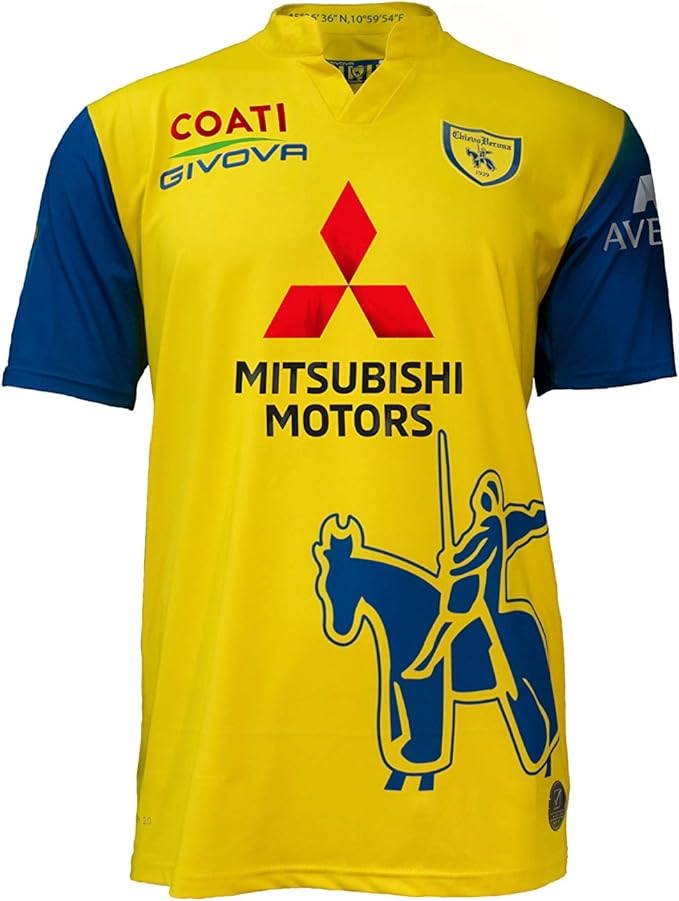 chievoverona20202021季主场球衣中性成人赞助商黄色蓝色xl码